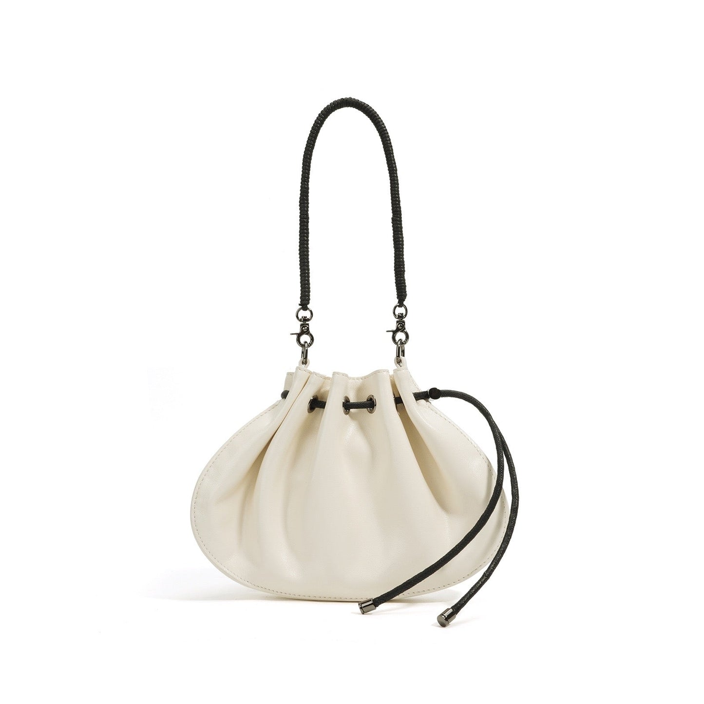 Women's Sheepskin Drawstring Small Handbag Crossbody Bag