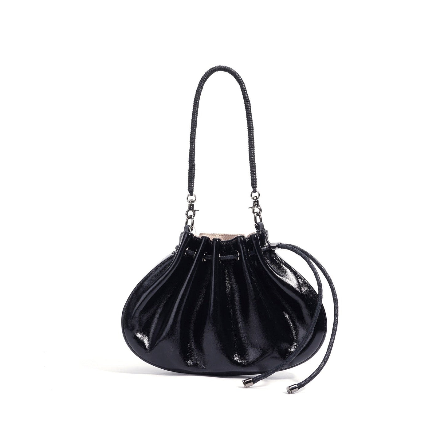 Women's Sheepskin Drawstring Small Handbag Crossbody Bag
