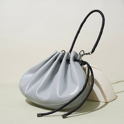 Women's Sheepskin Drawstring Small Handbag Crossbody Bag
