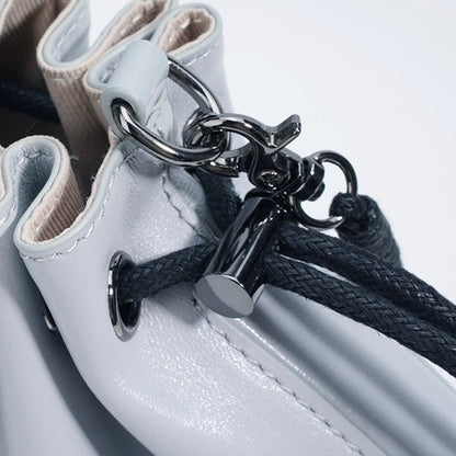 Women's Sheepskin Drawstring Small Handbag Crossbody Bag