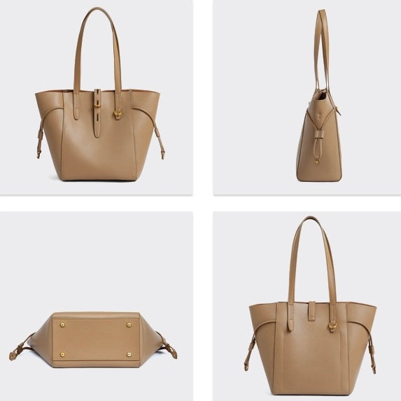 Women’s Genuine Leather Vintage Lock Buckle Tote Bag