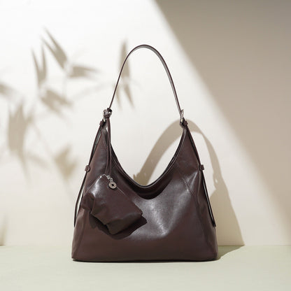 Women’s Genuine Leather Minimalist Slouchy Shoulder Bag