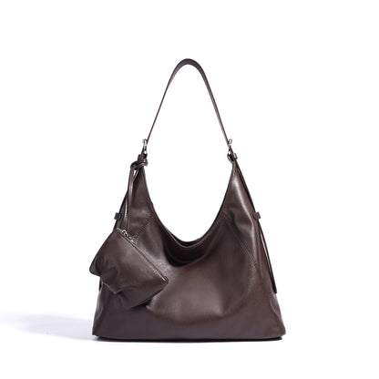 Women’s Genuine Leather Minimalist Slouchy Shoulder Bag