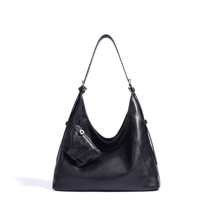 Women’s Genuine Leather Minimalist Slouchy Shoulder Bag