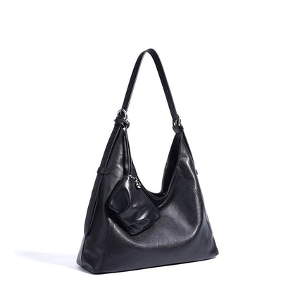 Women’s Genuine Leather Minimalist Slouchy Shoulder Bag