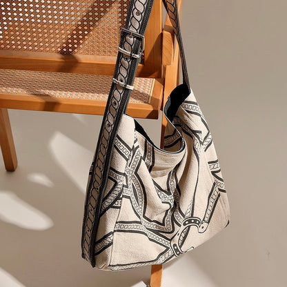 Pony Totem Print Slouchy Large Capacity Lightweight Shoulder Bag