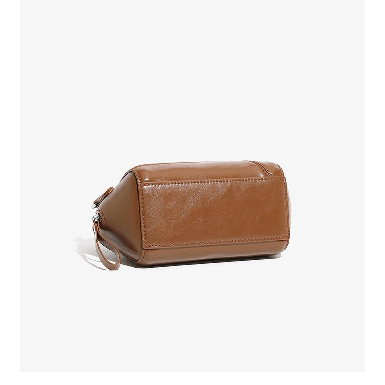 Women's Vintage Genuine Leather Geometric Patchwork Crossbody Bag