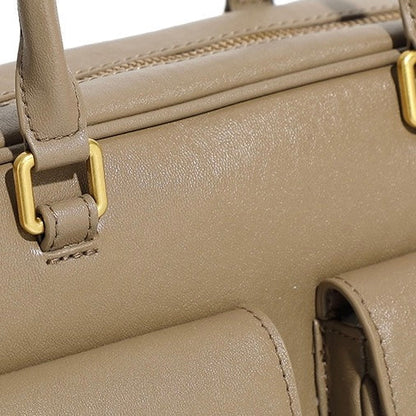 Vintage Women's Genuine Leather Bowling Bag Shoulder Bag