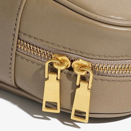 Vintage Women's Genuine Leather Bowling Bag Shoulder Bag