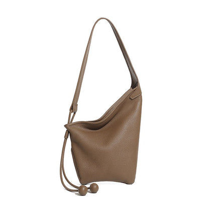 Minimalist Asymmetric Design Slouchy Horn Shaped Shoulder Crossbody Bag