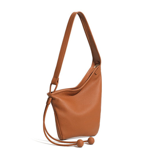 Minimalist Asymmetric Design Slouchy Horn Shaped Shoulder Crossbody Bag