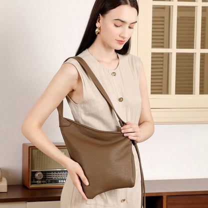 Minimalist Asymmetric Design Slouchy Horn Shaped Shoulder Crossbody Bag