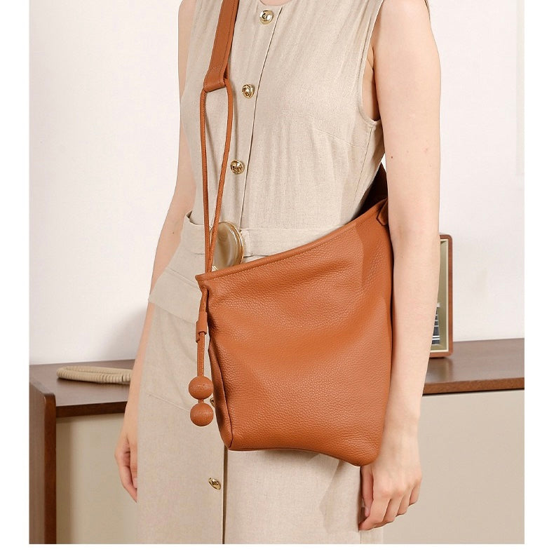 Minimalist Asymmetric Design Slouchy Horn Shaped Shoulder Crossbody Bag