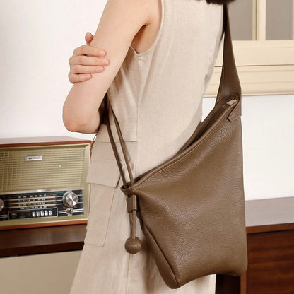 Minimalist Asymmetric Design Slouchy Horn Shaped Shoulder Crossbody Bag