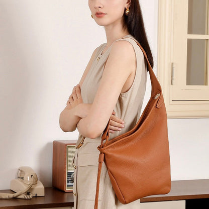 Minimalist Asymmetric Design Slouchy Horn Shaped Shoulder Crossbody Bag