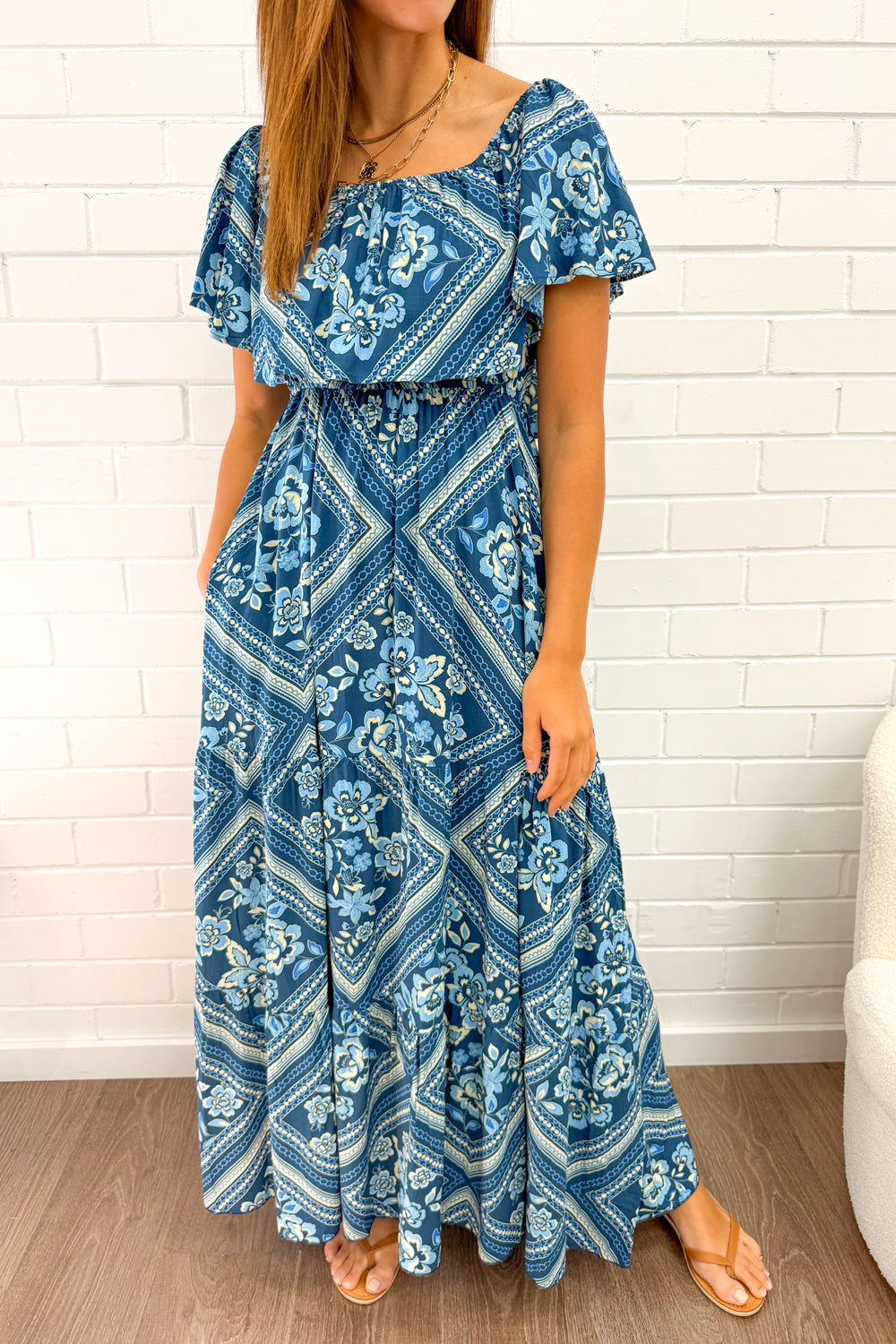 Laurella Maxi Dress - Blue Tile