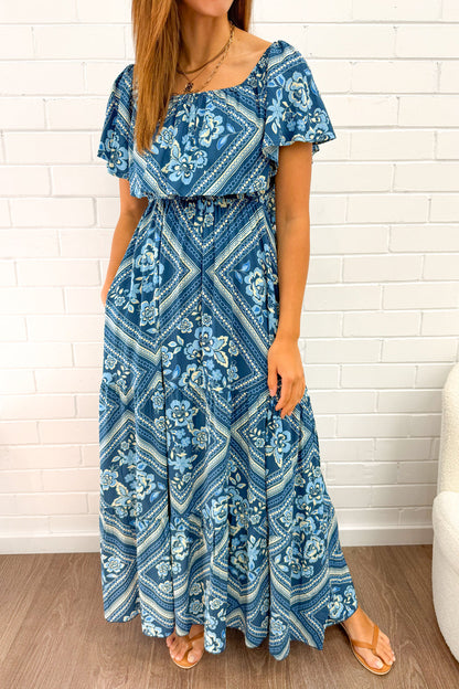 Laurella Maxi Dress - Blue Tile