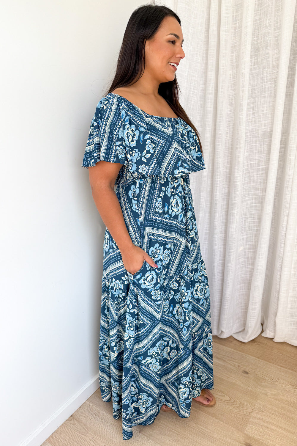 Laurella Maxi Dress - Blue Tile