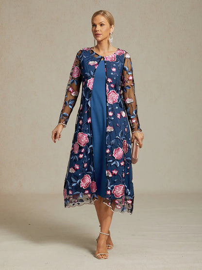 Long Floral Embroidered Lace Jacket