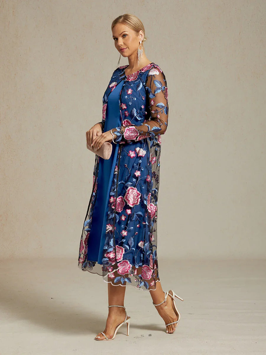 Long Floral Embroidered Lace Jacket