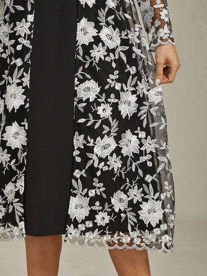 Long Floral Embroidered Lace Jacket