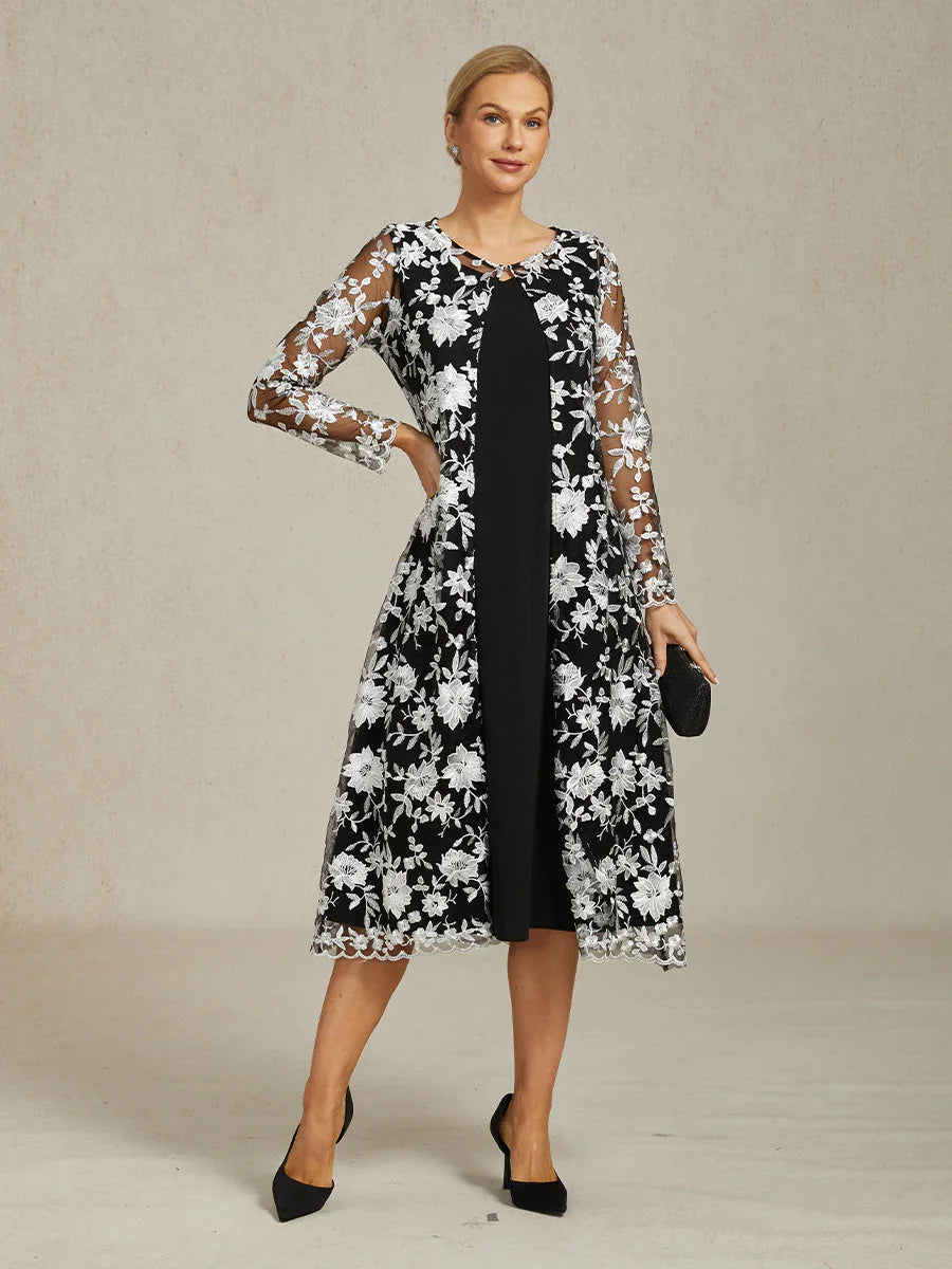 Long Floral Embroidered Lace Jacket