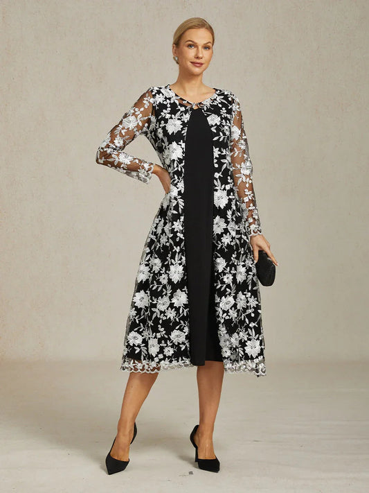 Long Floral Embroidered Lace Jacket