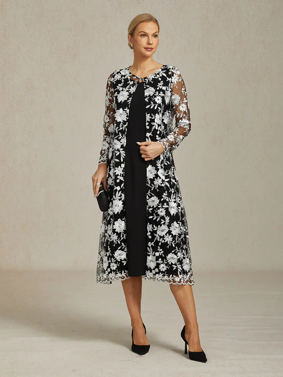 Long Floral Embroidered Lace Jacket