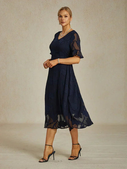 Ruffle Flutter Lace Maxi Dress