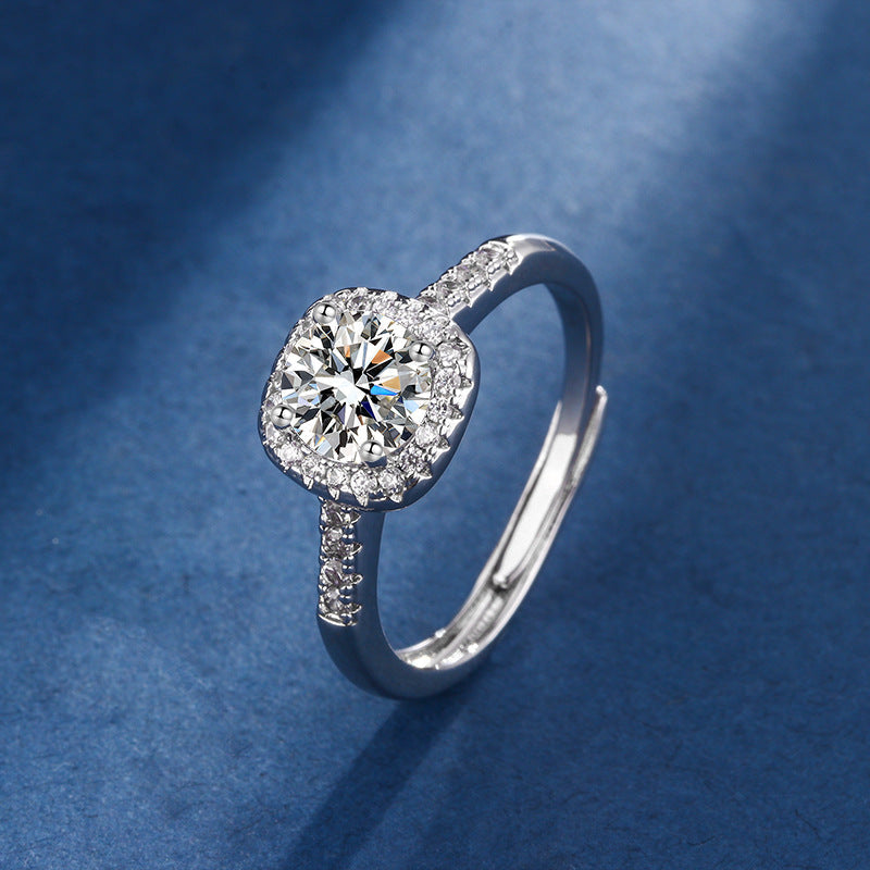 Exclusive White Gold Aria Square Radiant Jewellery Set - LEESTIA