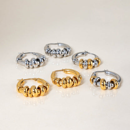 Geometric Interlocking Ring Earrings