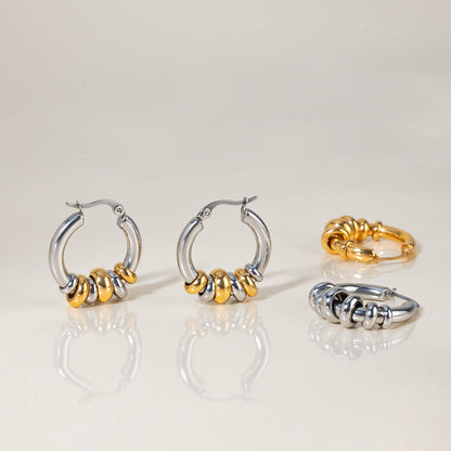 Geometric Interlocking Ring Earrings