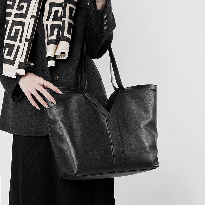 Korean Style Autumn Genuine Leather Tote Bag