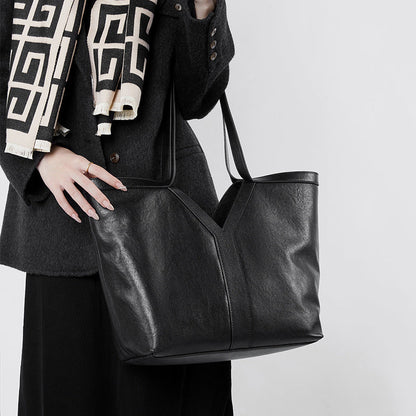 Korean Style Autumn Genuine Leather Tote Bag