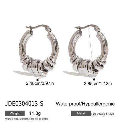 Geometric Interlocking Ring Earrings