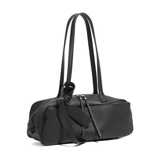 Women's Genuine Pebbled Leather Shoulder Handbag