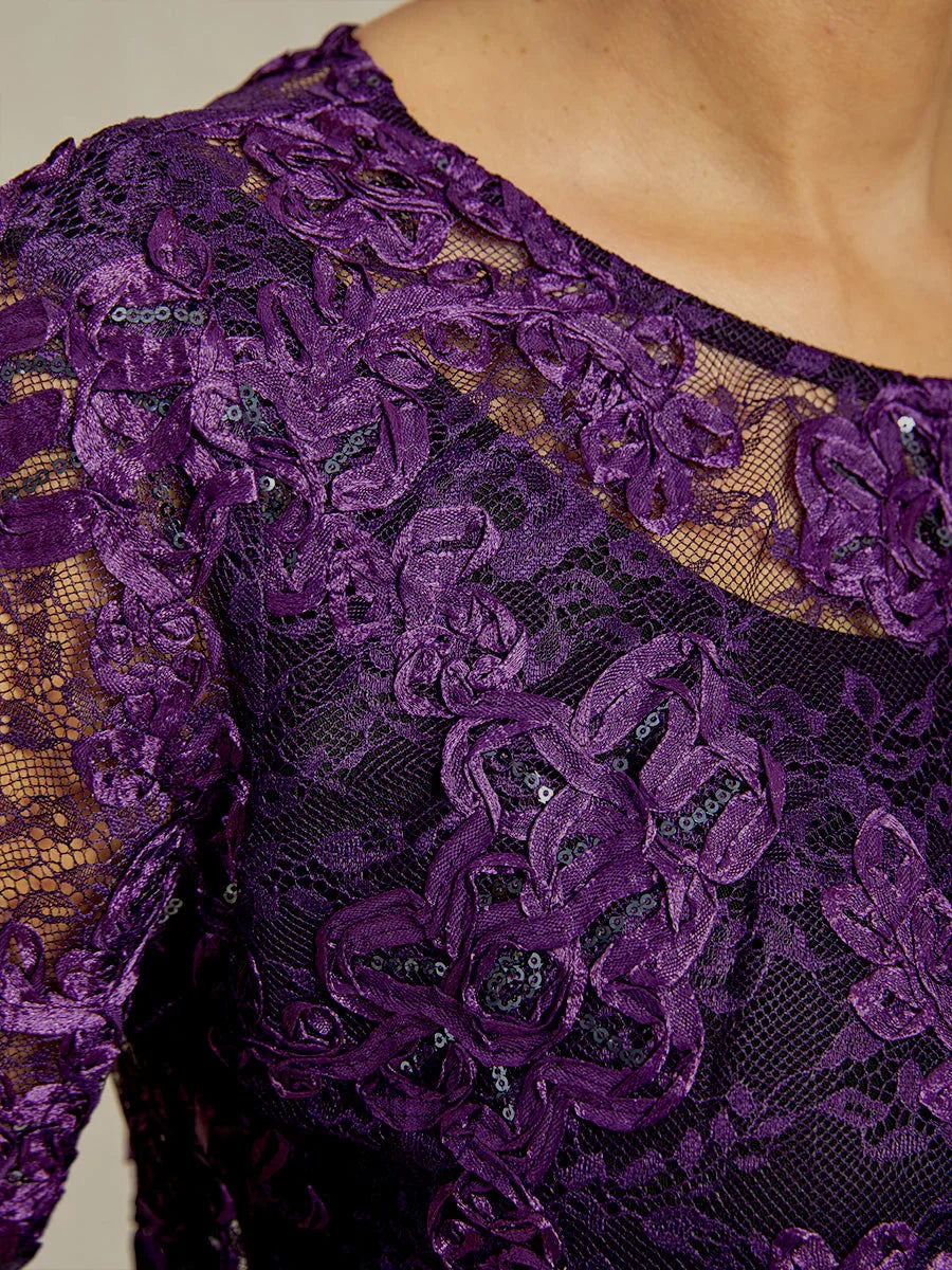 Rosette Lace Jacket with Sequin Embellishment