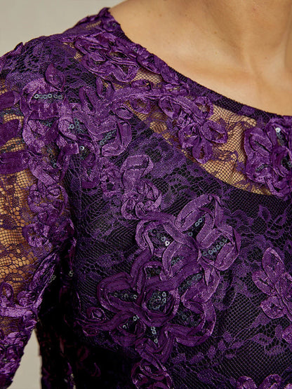 Rosette Lace Jacket with Sequin Embellishment