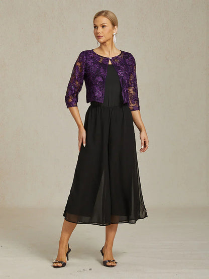 Rosette Lace Jacket with Sequin Embellishment