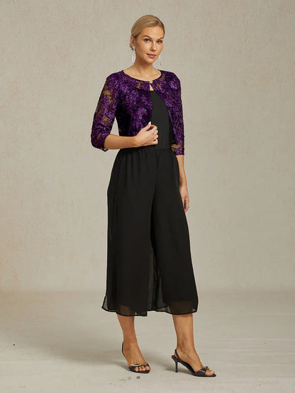 Rosette Lace Jacket with Sequin Embellishment