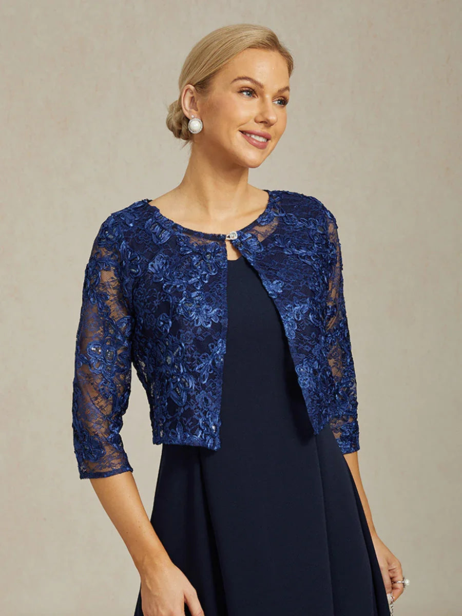 Rosette Lace Jacket with Sequin Embellishment