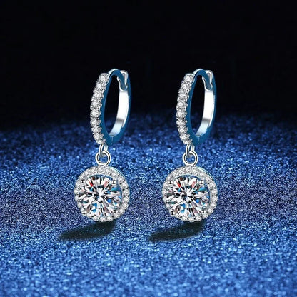 Sterling Silver 1 Carat Moissanite Earrings - LEESTIA