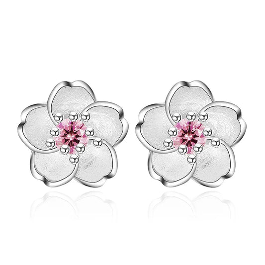 Zircon Flower Stud Earrings - LEESTIA