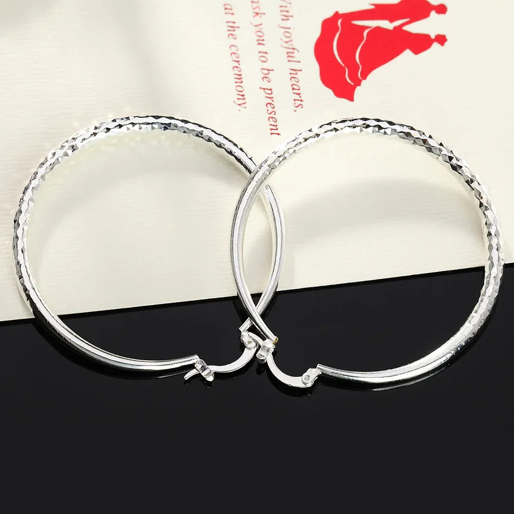 Sterling Silver Circle Hoop Earrings - LEESTIA