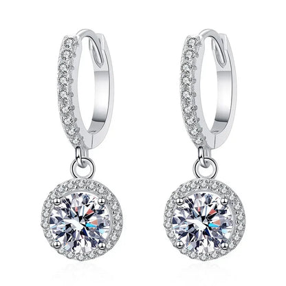 Sterling Silver 1 Carat Moissanite Earrings - LEESTIA