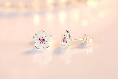 Zircon Flower Stud Earrings - LEESTIA