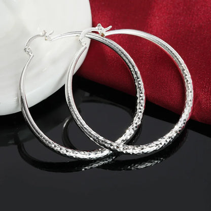 Sterling Silver Circle Hoop Earrings - LEESTIA
