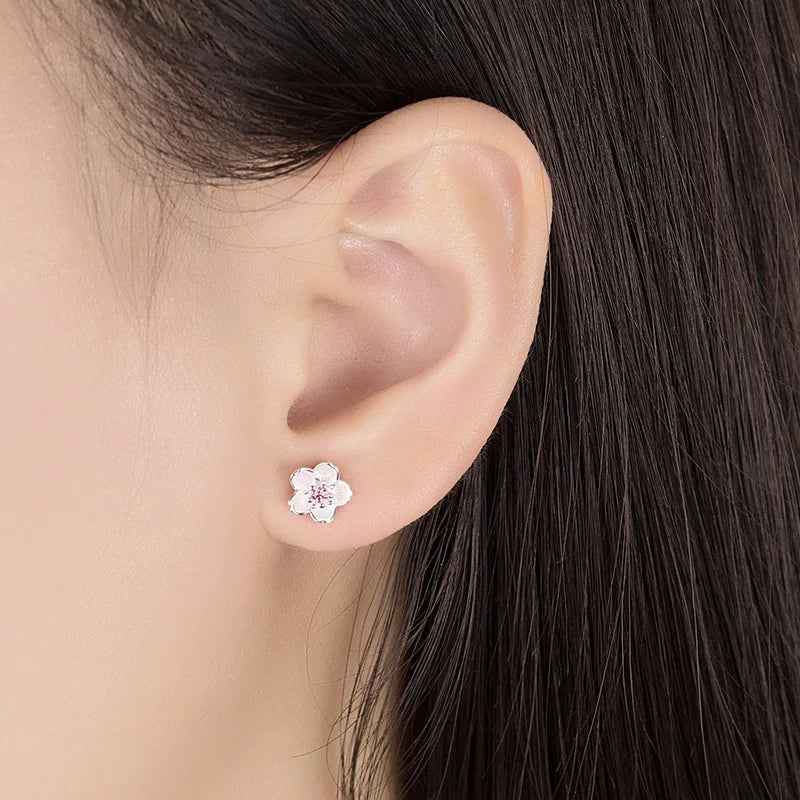 Zircon Flower Stud Earrings - LEESTIA