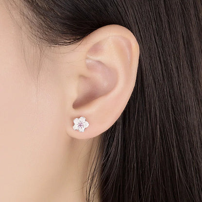 Zircon Flower Stud Earrings - LEESTIA