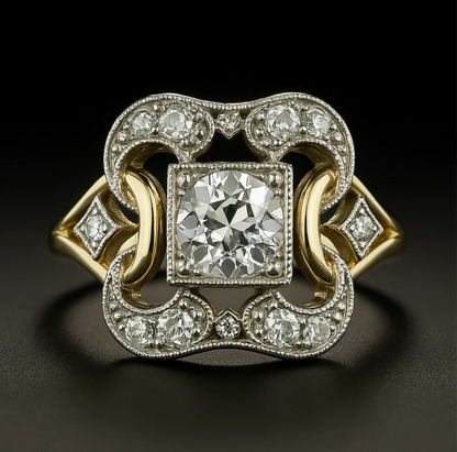 Classic Gold Ring Featuring Vintage Zirconia - LEESTIA